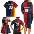 Custom British Lions Australia ACT Family Matching Long Sleeve Bodycon Dress and Hawaiian Shirt Sporty Style