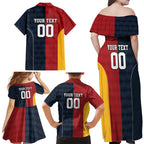 Custom British Lions Australia ACT Family Matching Off Shoulder Maxi Dress and Hawaiian Shirt Sporty Style