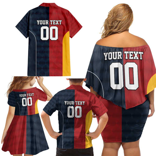 Custom British Lions Australia ACT Family Matching Off Shoulder Short Dress and Hawaiian Shirt Sporty Style