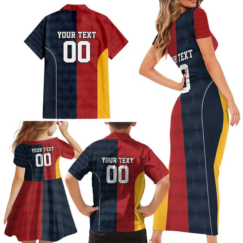 Custom British Lions Australia ACT Family Matching Short Sleeve Bodycon Dress and Hawaiian Shirt Sporty Style