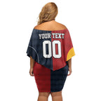 Custom British Lions Australia ACT Off Shoulder Short Dress Sporty Style