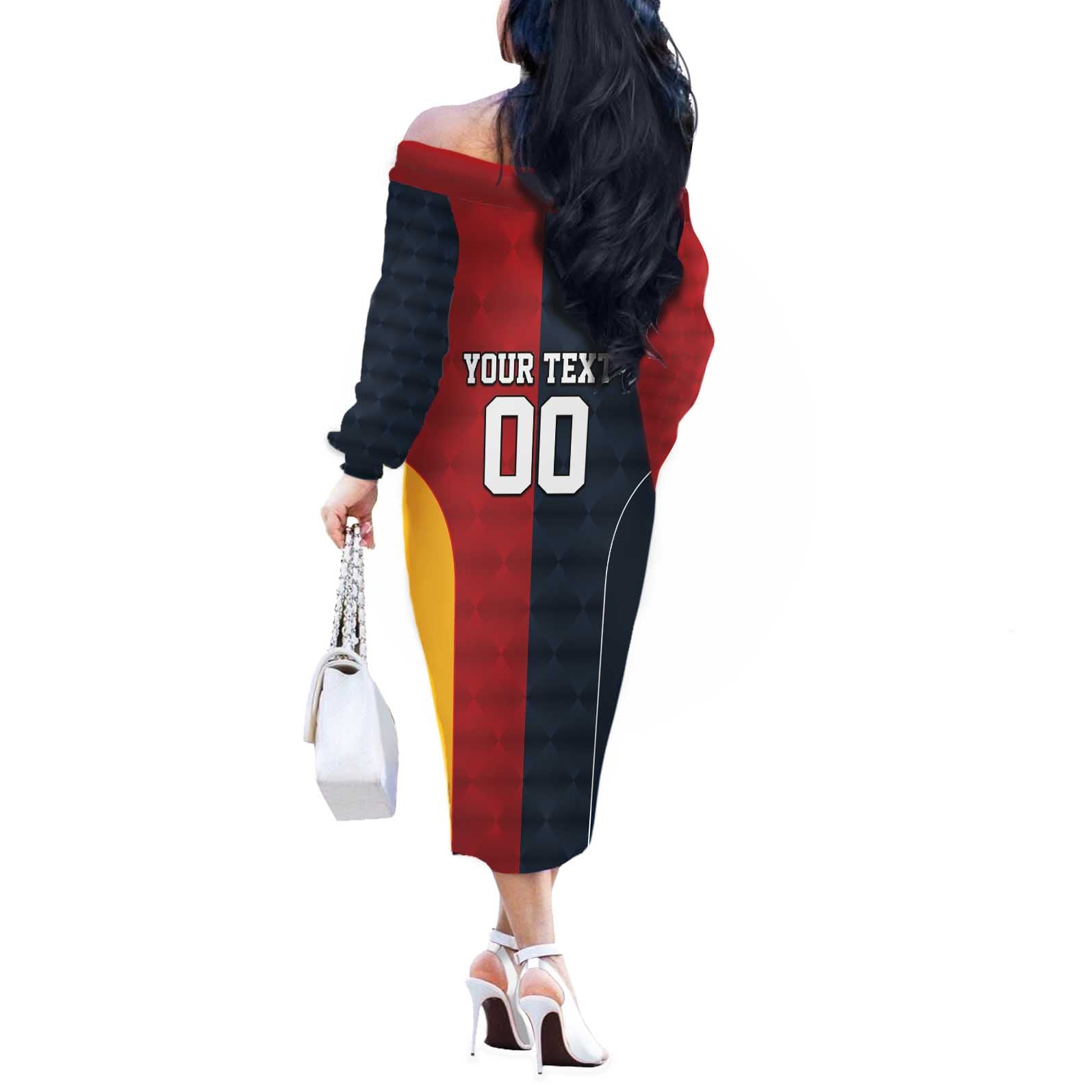 Custom British Lions Australia ACT Off The Shoulder Long Sleeve Dress Sporty Style