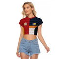 Custom British Lions Australia ACT Raglan Cropped T Shirt Sporty Style