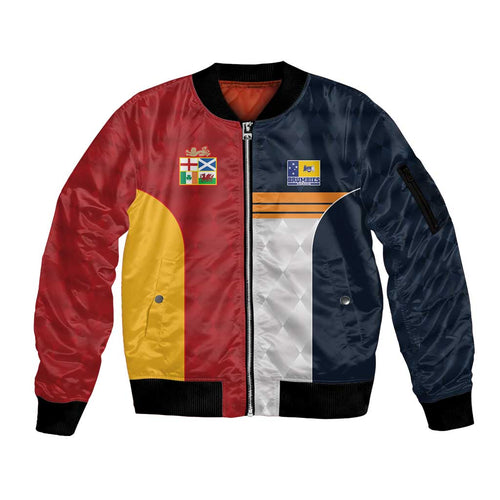 Custom British Lions Australia ACT Sleeve Zip Bomber Jacket Sporty Style