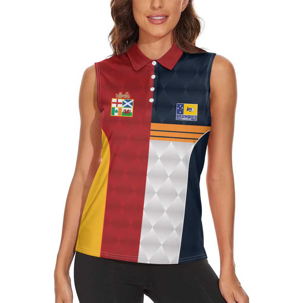 Custom British Lions Australia ACT Women Sleeveless Polo Shirt Sporty Style