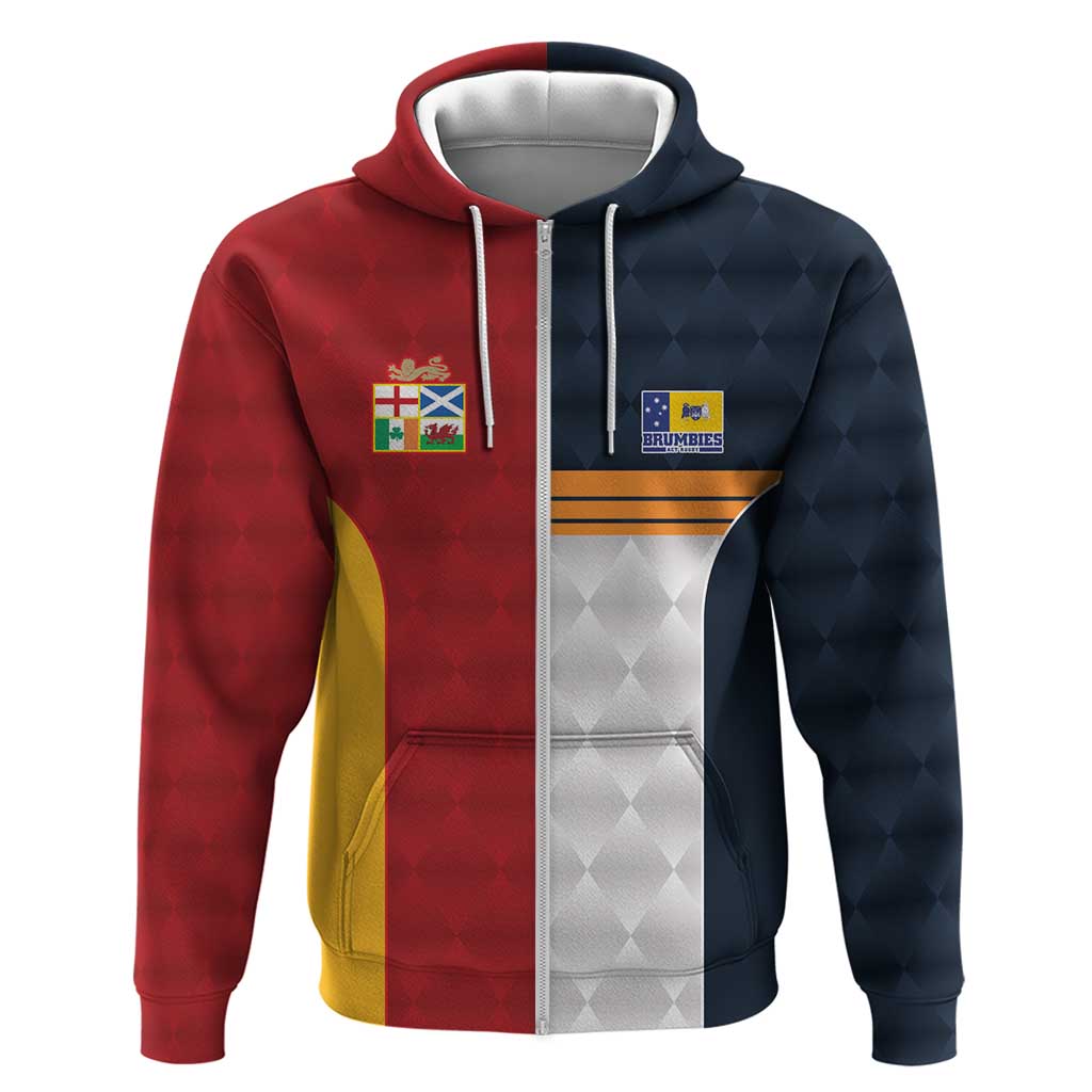 Custom British Lions Australia ACT Zip Hoodie Sporty Style