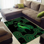 Green Kangaroo Ribbon Aboriginal Personalised Area Rug Depression Awareness