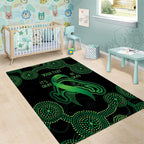Green Kangaroo Ribbon Aboriginal Personalised Area Rug Depression Awareness