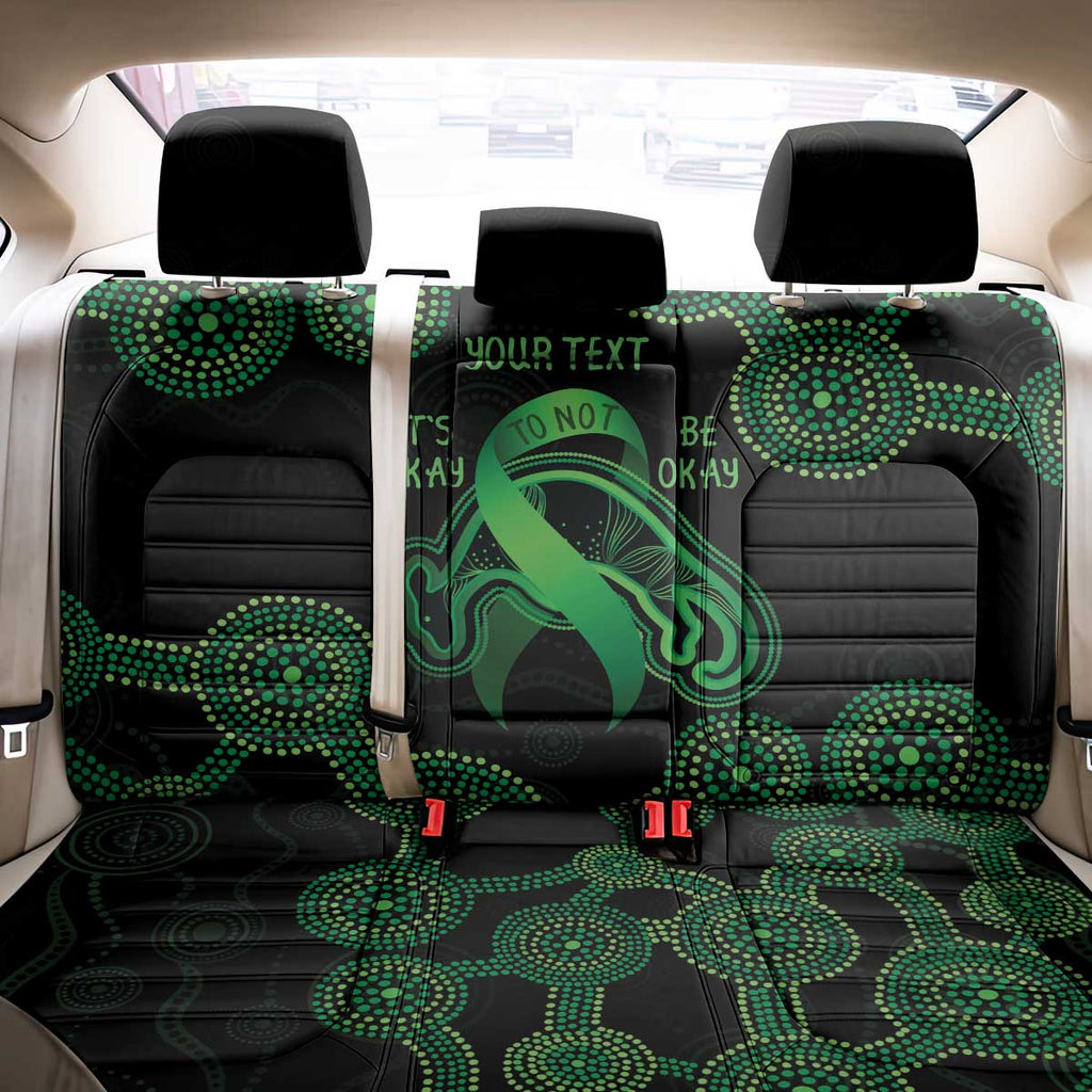 Green Kangaroo Ribbon Aboriginal Personalised Back Car Seat Cover Depression Awareness
