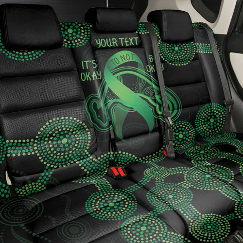 Green Kangaroo Ribbon Aboriginal Personalised Back Car Seat Cover Depression Awareness