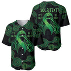 Green Kangaroo Ribbon Aboriginal Personalised Baseball Jersey Depression Awareness