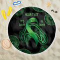 Green Kangaroo Ribbon Aboriginal Personalised Beach Blanket Depression Awareness