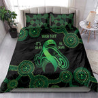 Green Kangaroo Ribbon Aboriginal Personalised Bedding Set Depression Awareness