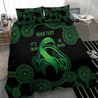Green Kangaroo Ribbon Aboriginal Personalised Bedding Set Depression Awareness
