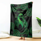 Green Kangaroo Ribbon Aboriginal Personalised Blanket Depression Awareness