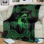 Green Kangaroo Ribbon Aboriginal Personalised Blanket Depression Awareness