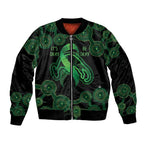 Green Kangaroo Ribbon Aboriginal Personalised Bomber Jacket Depression Awareness