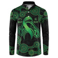 Green Kangaroo Ribbon Aboriginal Personalised Button Sweatshirt Depression Awareness
