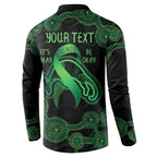 Green Kangaroo Ribbon Aboriginal Personalised Button Sweatshirt Depression Awareness