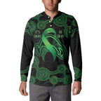 Green Kangaroo Ribbon Aboriginal Personalised Button Sweatshirt Depression Awareness