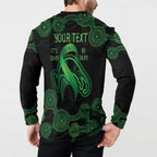 Green Kangaroo Ribbon Aboriginal Personalised Button Sweatshirt Depression Awareness