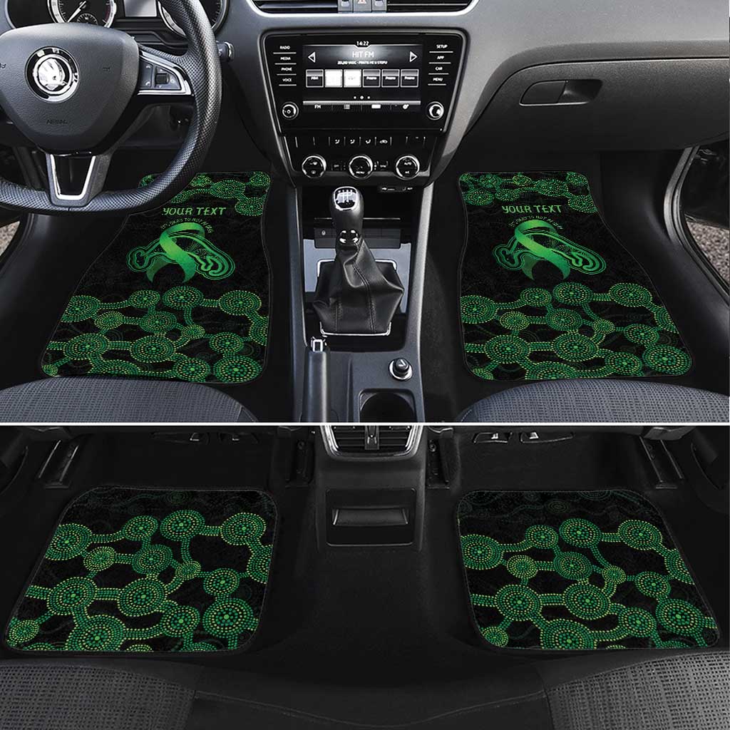 Green Kangaroo Ribbon Aboriginal Personalised Car Mats Depression Awareness
