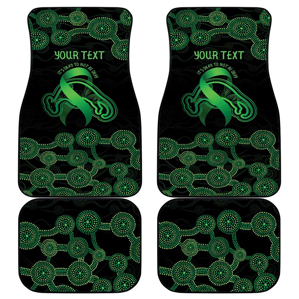 Green Kangaroo Ribbon Aboriginal Personalised Car Mats Depression Awareness