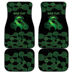 Green Kangaroo Ribbon Aboriginal Personalised Car Mats Depression Awareness