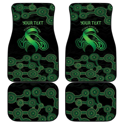 Green Kangaroo Ribbon Aboriginal Personalised Car Mats Depression Awareness