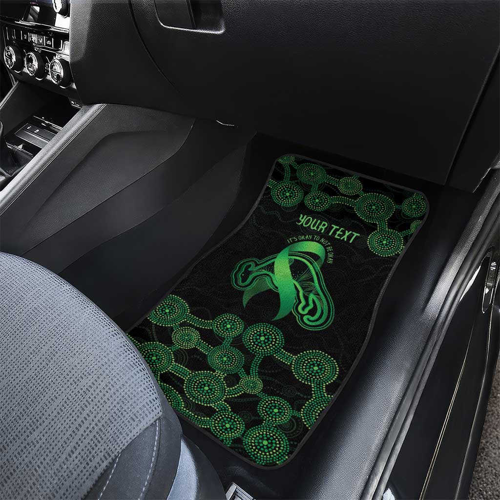 Green Kangaroo Ribbon Aboriginal Personalised Car Mats Depression Awareness