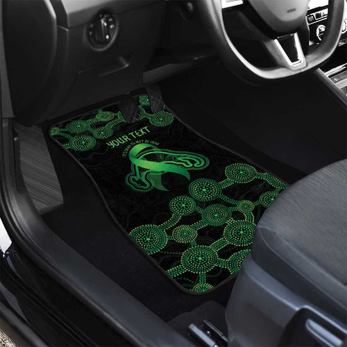 Green Kangaroo Ribbon Aboriginal Personalised Car Mats Depression Awareness
