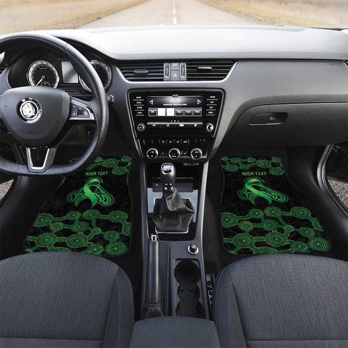 Green Kangaroo Ribbon Aboriginal Personalised Car Mats Depression Awareness