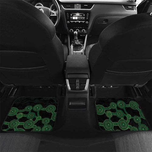 Green Kangaroo Ribbon Aboriginal Personalised Car Mats Depression Awareness