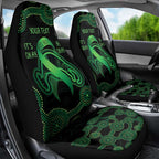Green Kangaroo Ribbon Aboriginal Personalised Car Seat Cover Depression Awareness