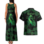 Green Kangaroo Ribbon Aboriginal Personalised Couples Matching Tank Maxi Dress and Hawaiian Shirt Depression Awareness