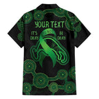 Green Kangaroo Ribbon Aboriginal Personalised Family Matching Long Sleeve Bodycon Dress and Hawaiian Shirt Depression Awareness