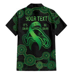 Green Kangaroo Ribbon Aboriginal Personalised Family Matching Mermaid Dress and Hawaiian Shirt Depression Awareness