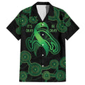 Green Kangaroo Ribbon Aboriginal Personalised Family Matching Puletasi and Hawaiian Shirt Depression Awareness