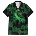 Green Kangaroo Ribbon Aboriginal Personalised Family Matching Short Sleeve Bodycon Dress and Hawaiian Shirt Depression Awareness