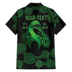 Green Kangaroo Ribbon Aboriginal Personalised Family Matching Short Sleeve Bodycon Dress and Hawaiian Shirt Depression Awareness