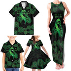 Green Kangaroo Ribbon Aboriginal Personalised Family Matching Tank Maxi Dress and Hawaiian Shirt Depression Awareness