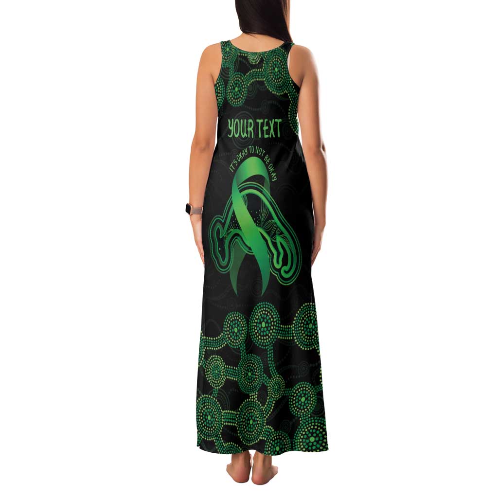 Green Kangaroo Ribbon Aboriginal Personalised Family Matching Tank Maxi Dress and Hawaiian Shirt Depression Awareness