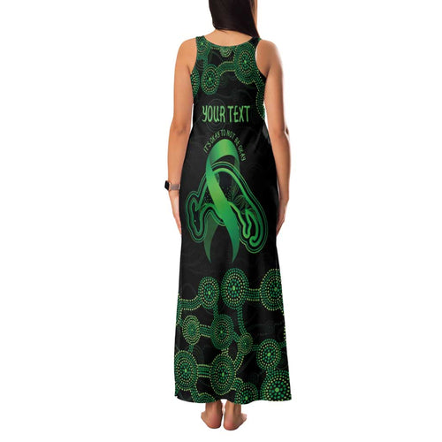 Green Kangaroo Ribbon Aboriginal Personalised Family Matching Tank Maxi Dress and Hawaiian Shirt Depression Awareness