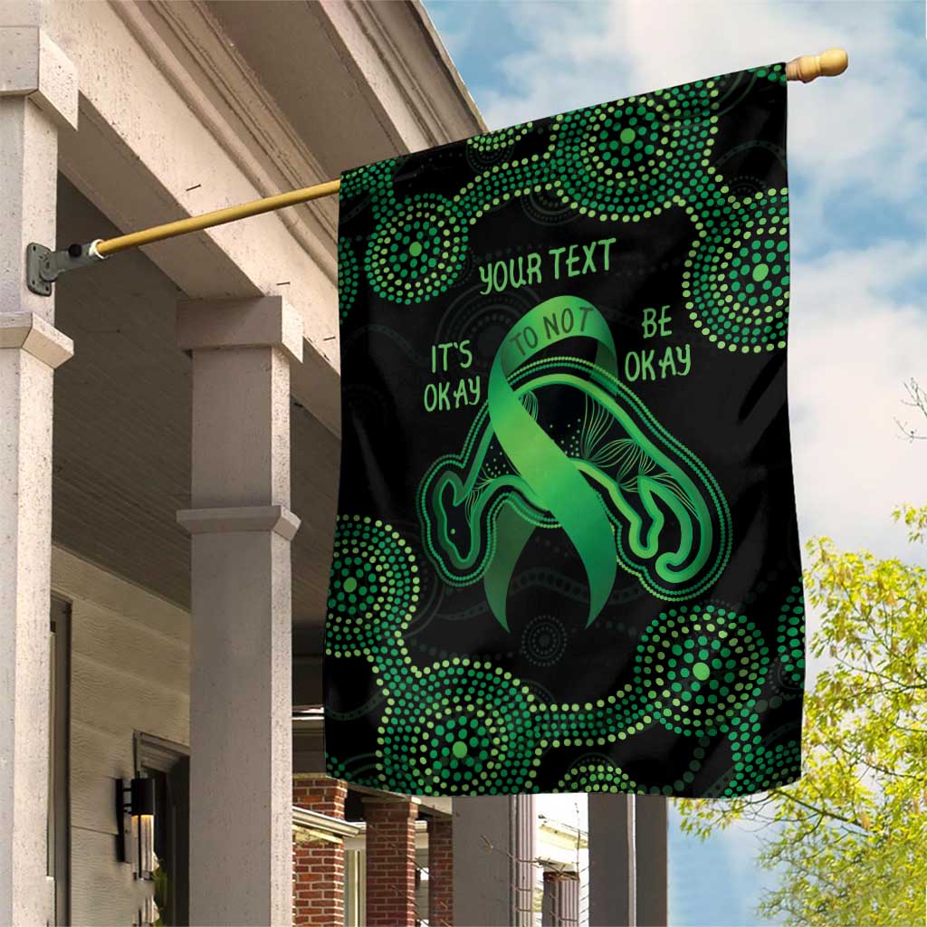 Green Kangaroo Ribbon Aboriginal Personalised Garden Flag Depression Awareness