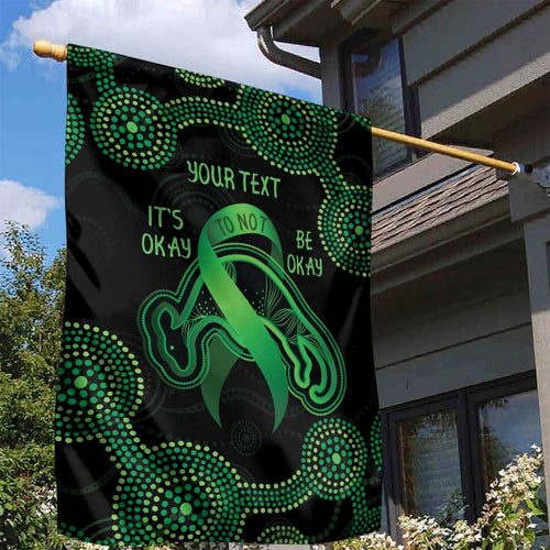 Green Kangaroo Ribbon Aboriginal Personalised Garden Flag Depression Awareness