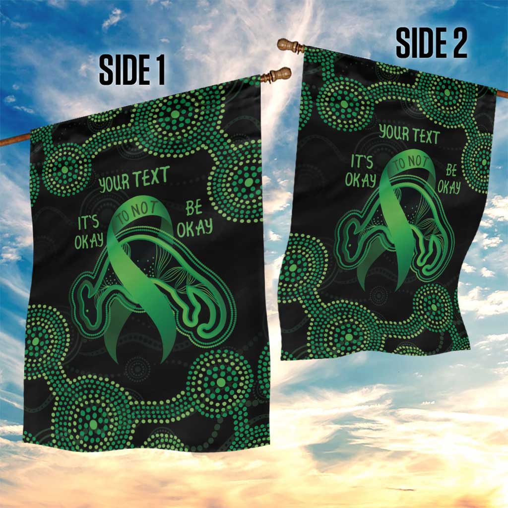 Green Kangaroo Ribbon Aboriginal Personalised Garden Flag Depression Awareness