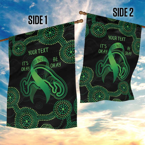 Green Kangaroo Ribbon Aboriginal Personalised Garden Flag Depression Awareness