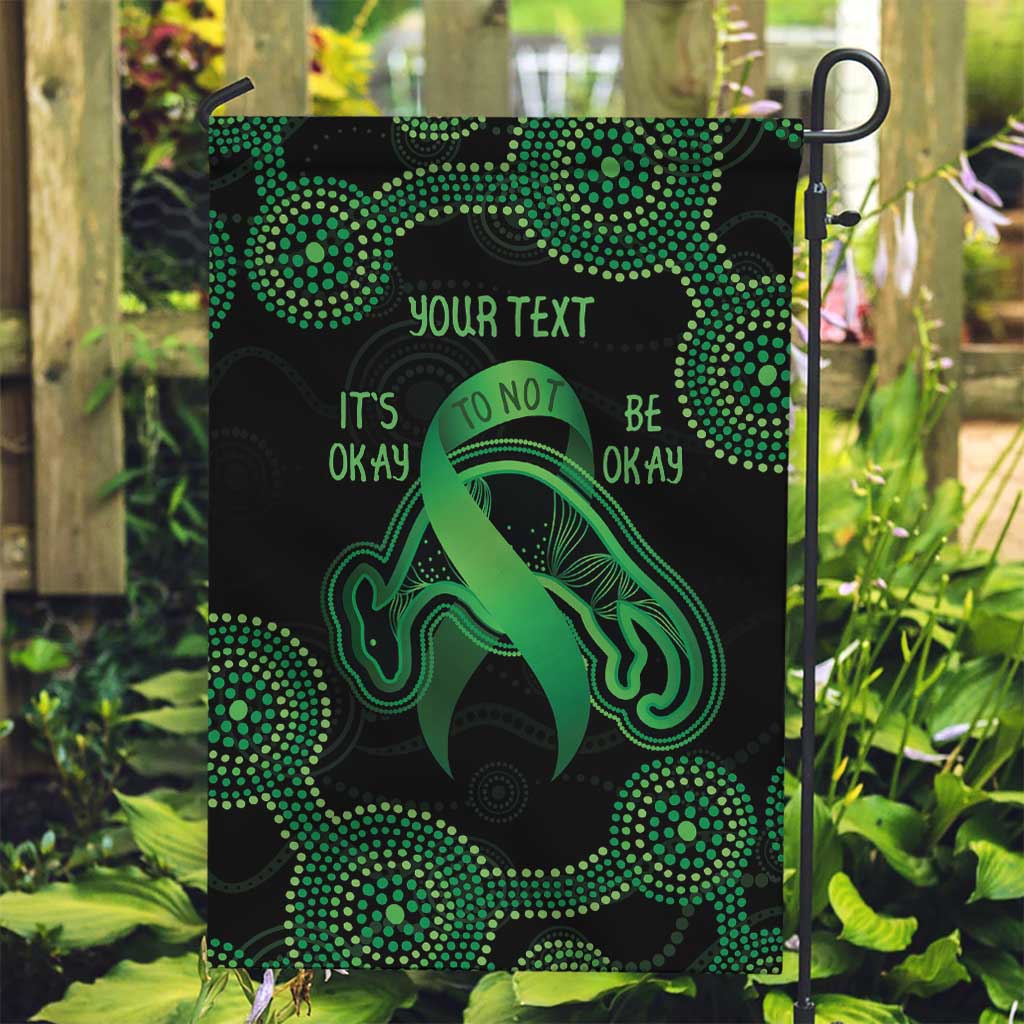 Green Kangaroo Ribbon Aboriginal Personalised Garden Flag Depression Awareness