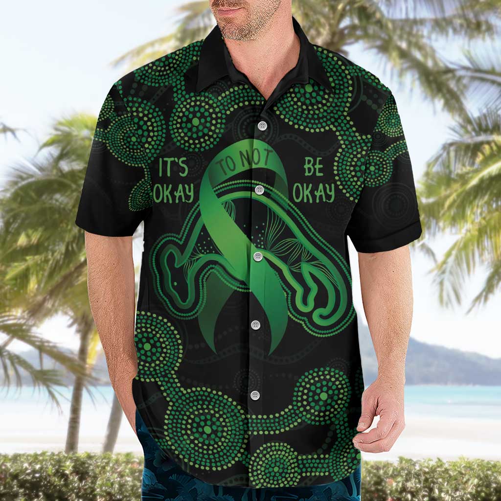 Green Kangaroo Ribbon Aboriginal Personalised Hawaiian Shirt Depression Awareness