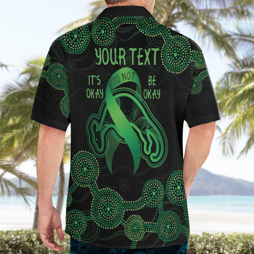 Green Kangaroo Ribbon Aboriginal Personalised Hawaiian Shirt Depression Awareness